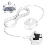 White replacement Oral B Pro 3 electric toothbrush charger with UK plug cable and clear travel cover for travel